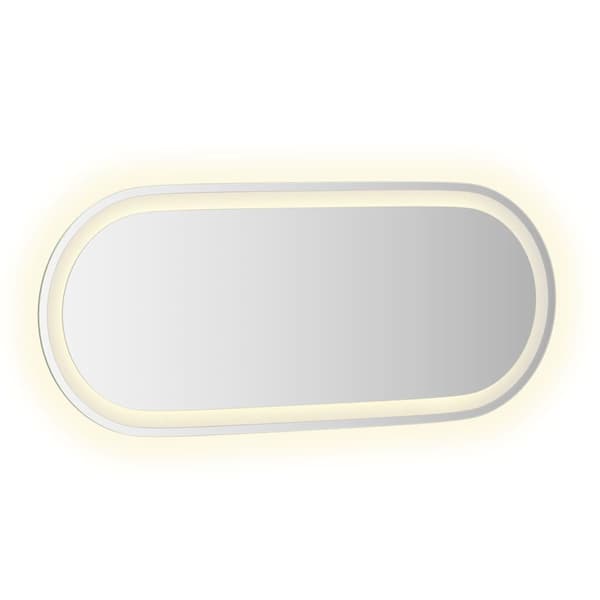 vidaXL Badrumsspegel med LED, 90x40 cm, Oval
