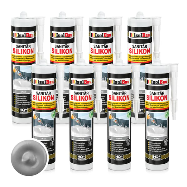 IsolBau Sanitär Silikon Grå Sanitär Silikon 8 x 300ml