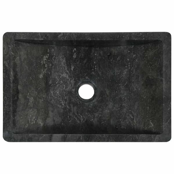 vidaXL håndvask, 45x30x12 cm, marmor, sort højglans