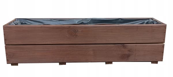 Urtepotte til altan, vindueskarm, rektangulær trætrug, Palisander 90x18 D27