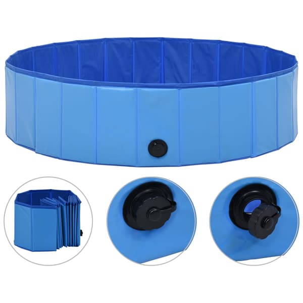 vidaXL Hopfällbar hundpool blå 120 x 30 cm PVC
