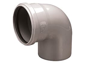 PVC-HT 75/88 sanitetsböj, för internt avlopp, askfärgad