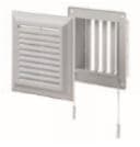 Ventiler MW100AR - justerbart ventilationsgaller 154x154 mm med nät, vit