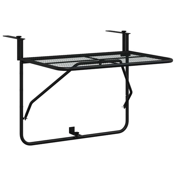 vidaXL balkonbord, sort, 60x40 cm, stål