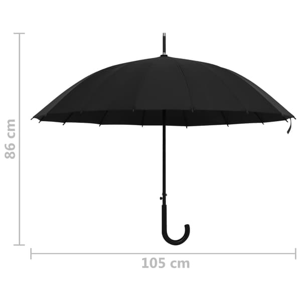 vidaXL automatisk paraply, sort, 105 cm