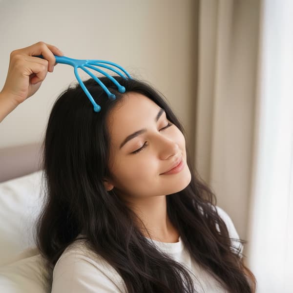 Ayurvedisk hovedbunds- og hårmassageapparat, hovedbundsskrubber, rive