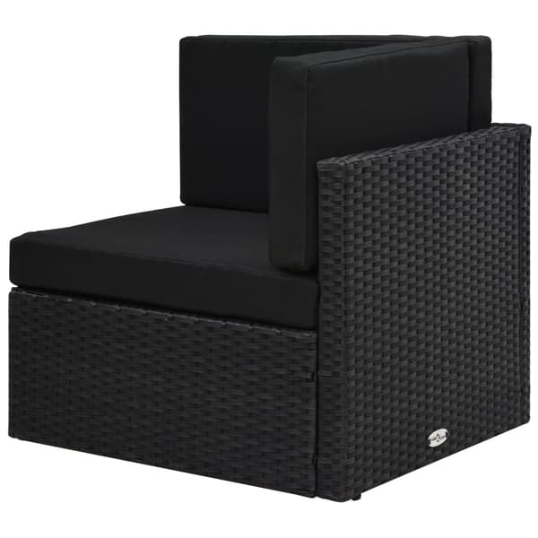 vidaXL Modulaarinen kulmaistuin, PE-rottinki, musta