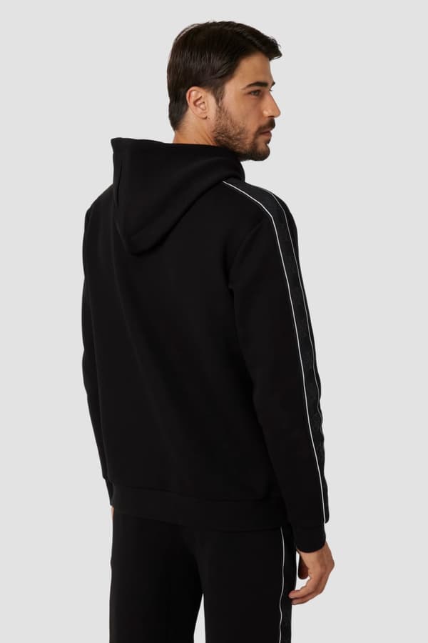 Guess Herre Sort Mickey Stribet Sweatshirt L