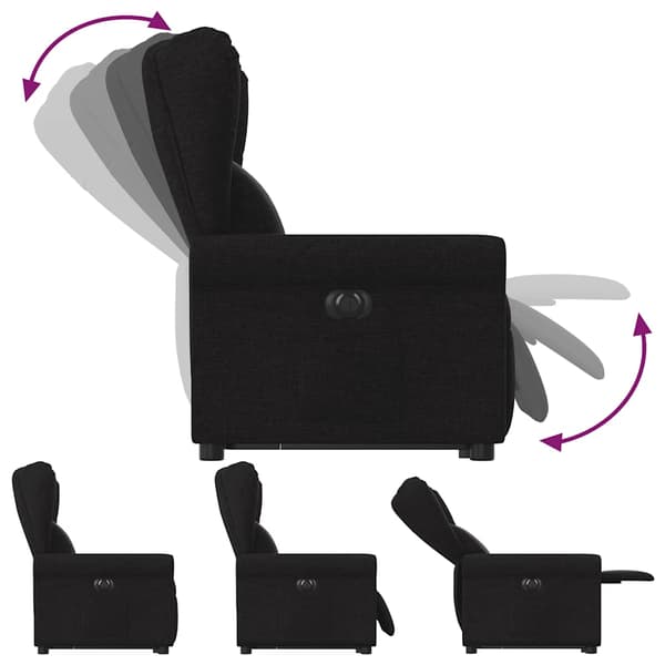 vidaXL elektrisk liftmassagestol lænestol sort