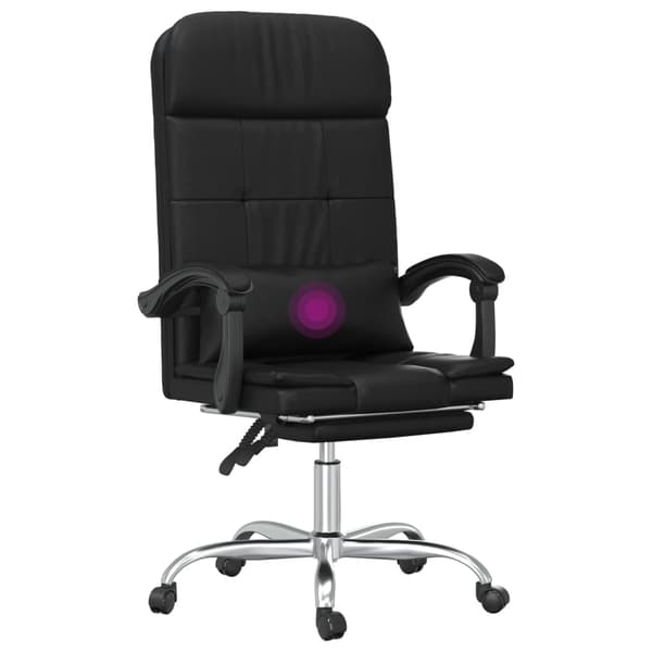 vidaXL lænestol med massagefunktion, sort kunstlæder
