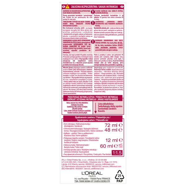 Loreal Excellence -hiusväri - 10 Erittäin vaalea vaalea (72 ml + 48 ml + 12 ml + 60 ml)