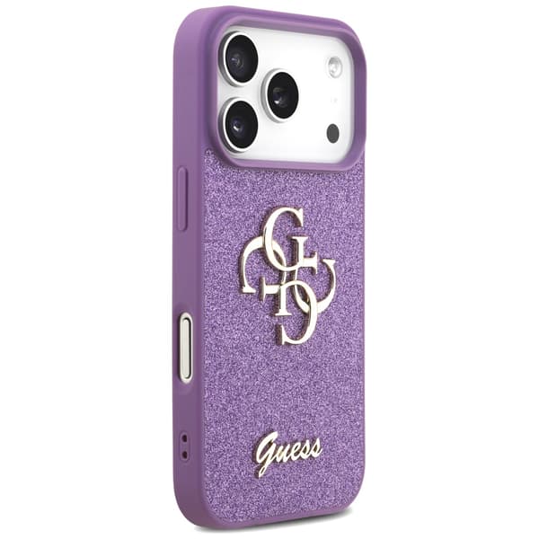Guess Fixed Glitter Big 4G cover til iPhone 17 Pro lilla