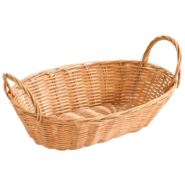 Soikea kori leivälle ja hedelmille, beige