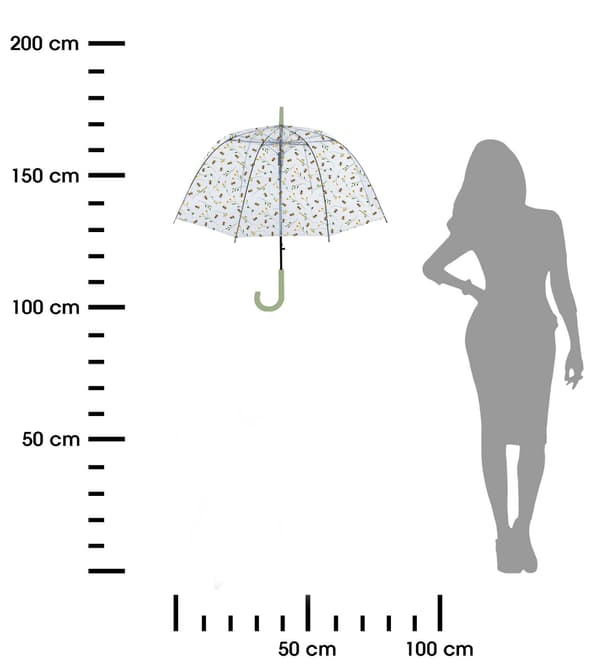 Gennemsigtig bi-paraply 83 cm
