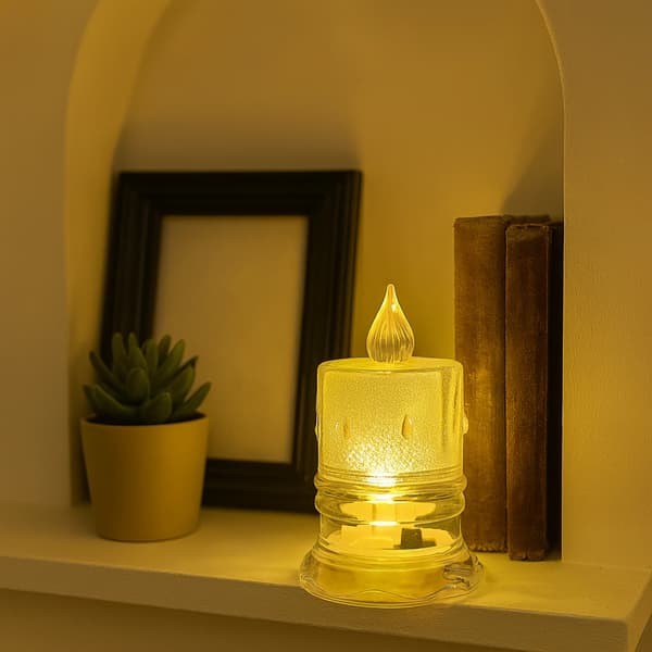 Røgfri krystal LED-lys - 12 stk. dekorative 8 cm