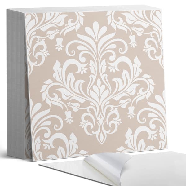 Set med vinylväggplattor elegant växtmönster 20x20x20 cm