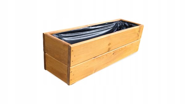 Urtepotte til altan, vindueskarm, træ, rektangulær, egetræsfarvet, 60x18 D27