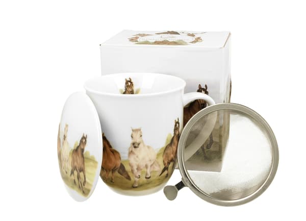 Mugg med infuser GALOPPANDE HÄSTAR 400