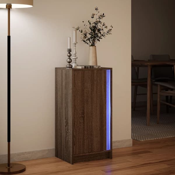 vidaXL LED-skab brunt egetræ 42,5x34x85 cm