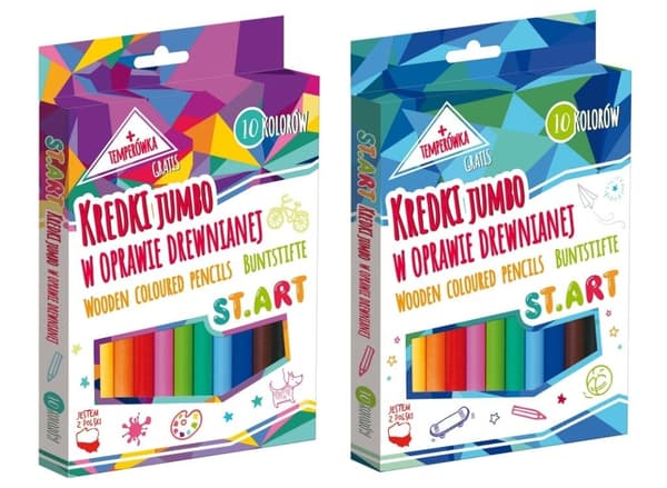 Jumbo träkritor 10 färger St.Art