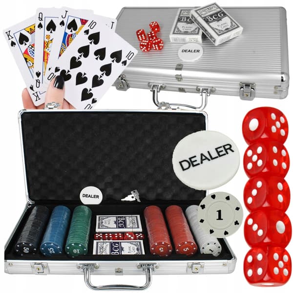 Texas Pokerset 300 marker 2 kortlekar 5 tärningar U525N