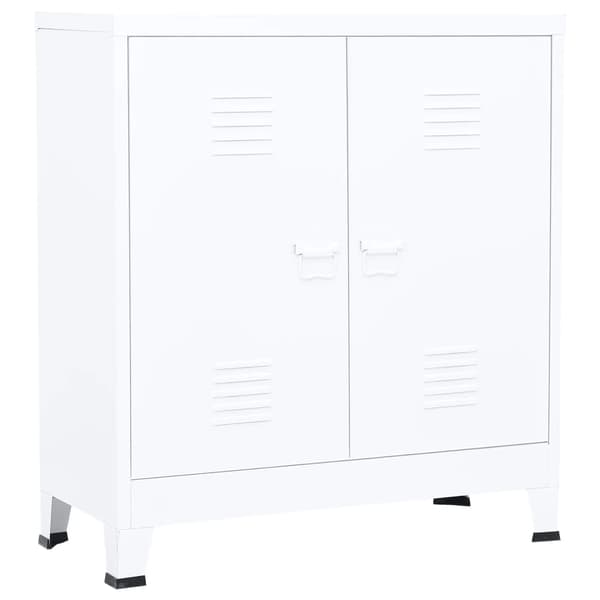 vidaXL Industriskåp vit 90x40x100 cm stål