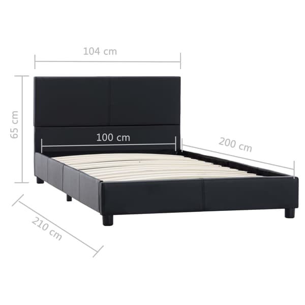 vidaXL sengestel sort kunstlæder 100 x 200 cm