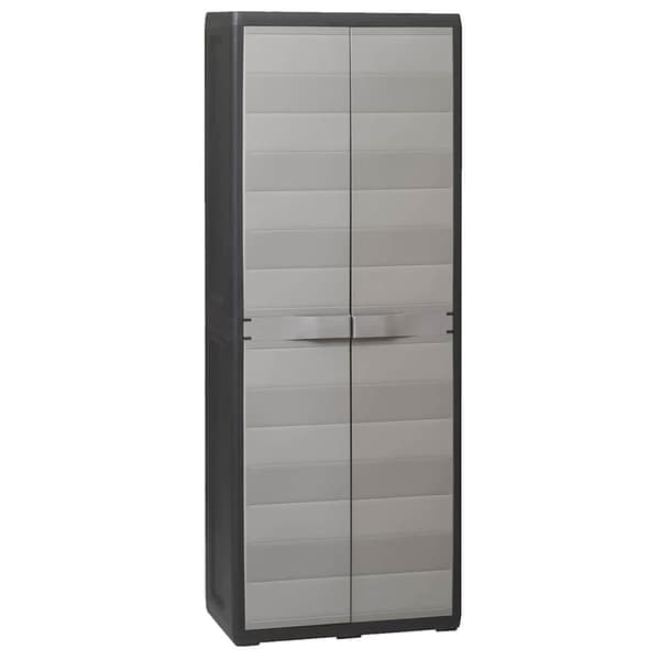 vidaXL havegarderobe med 3 hylder sort og grå
