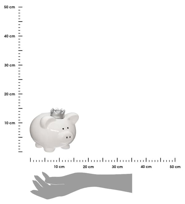Vit spargris med krona