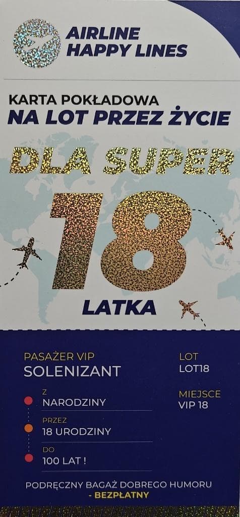 Boardingkort för män som fyller 18 år
