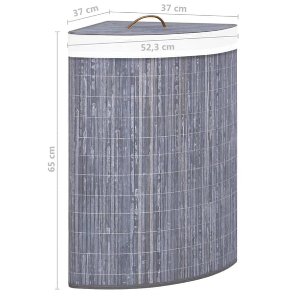 vidaXL Bambuinen kulmapyykkikori harmaa 60 l