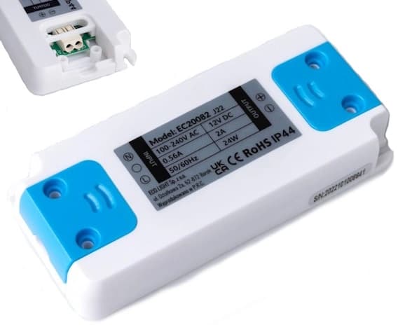 Møbel LED strømforsyningstransformator IP44 12V 24W 2A EcoLight