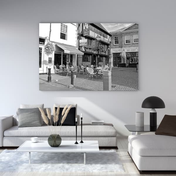 Lærredstryk Arkitektur Café 60x40 cm