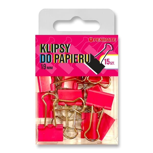 19 mm lyserøde papirclips