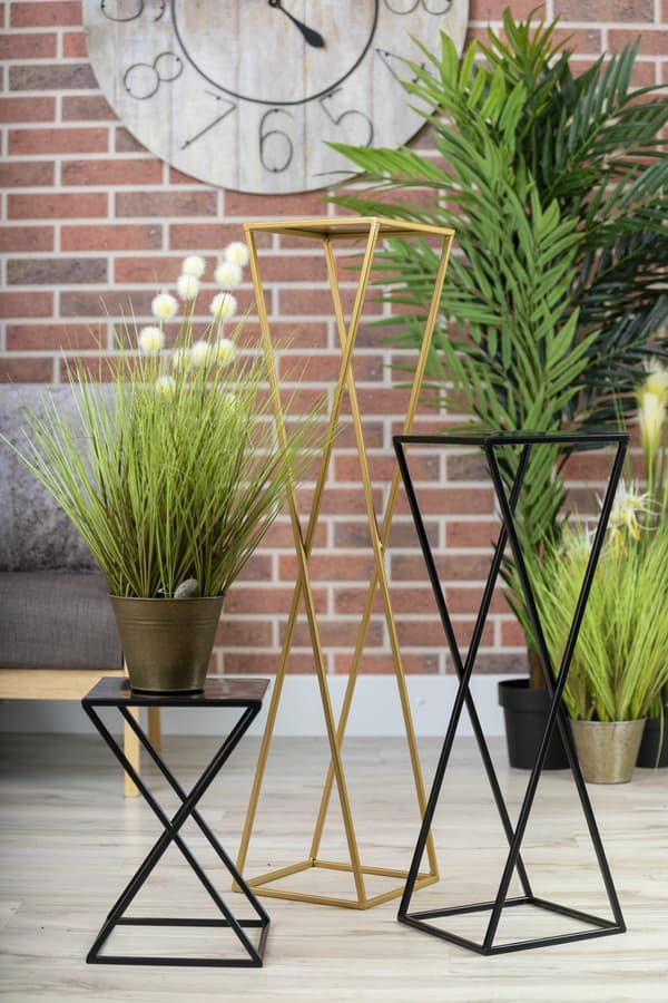 Moderne stående blomsterstativ 70 cm sort