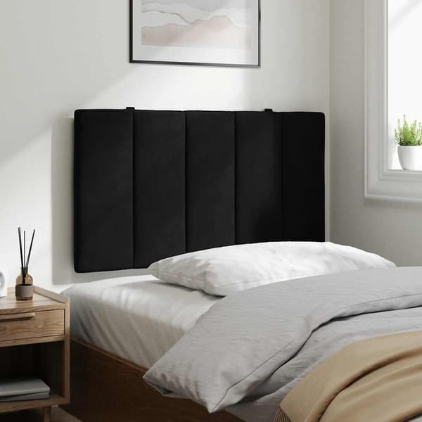 vidaXL Sängynpäädyn tyyny, musta, 80 cm, sametti