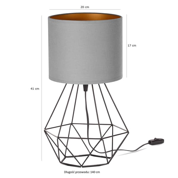 Tornado ASB-lampa grå-guld