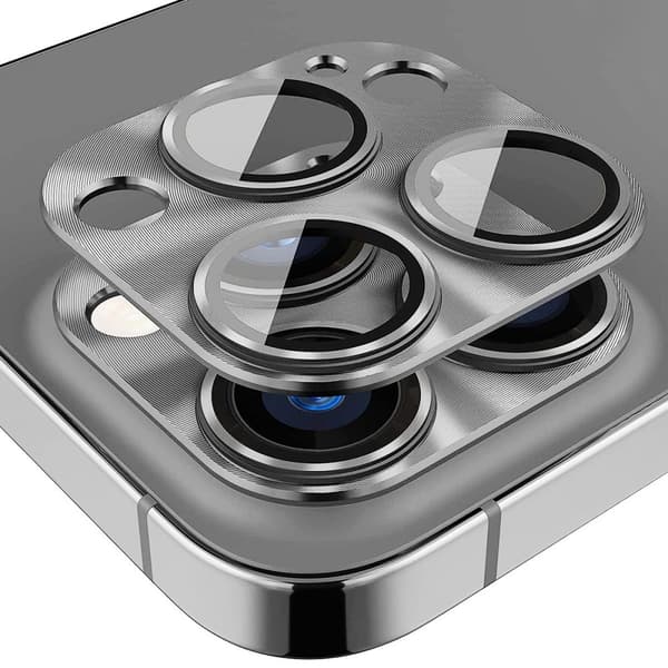 ERBORD Glaslinsskydd för iPhone 15 Pro / 15 Pro Max, Grå