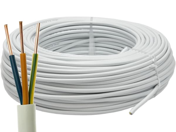 Rundt installationskabel YDY 3x2,5 1m