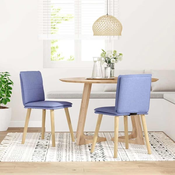 vidaXL Matstolar 2 st denimblått tyg