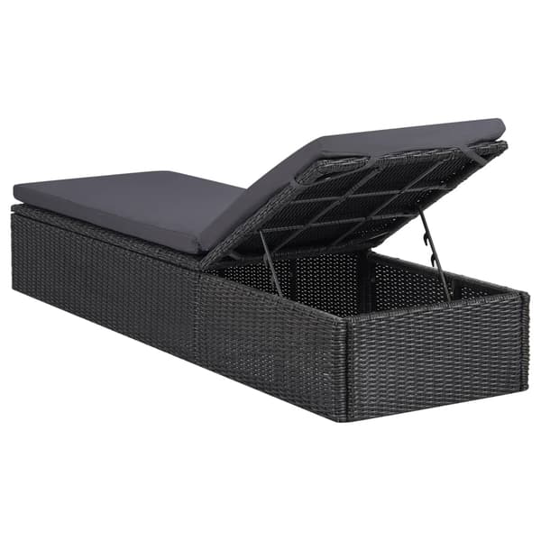 vidaXL polyrattan liggestol sort og mørkegrå