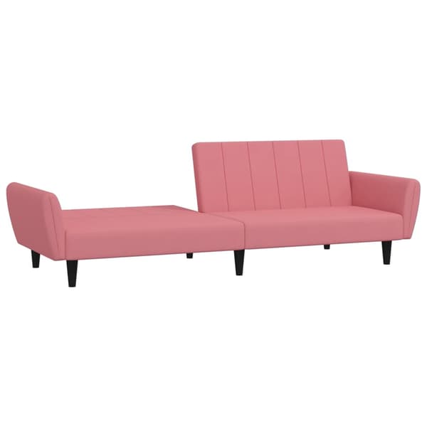 vidaXL 2-sitssoffa, rosa, klädd i sammet