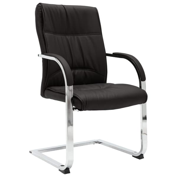 vidaXL Cantilever kontorstol, sort, kunstlæder