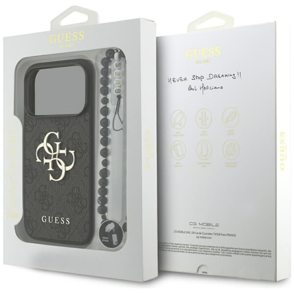 Guess 4G Strap 4G Classic Logo-cover til iPhone 17 Pro, sort