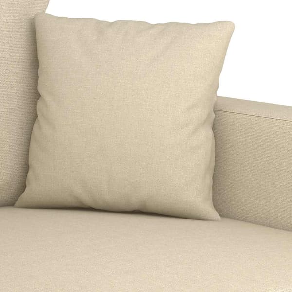 vidaXL 2-sitssoffa, krämfärgad, 140 cm, klädd i tyg