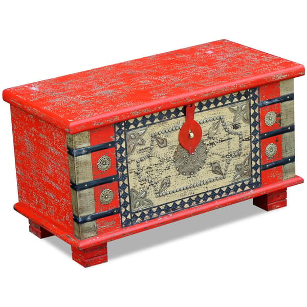 vidaXL kommode rød mangotræ 80x40x45 cm