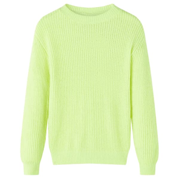 Stickad barntröja, neongul, 116