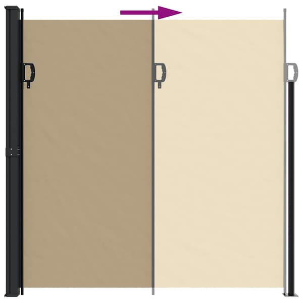vidaXL Utdragbar sidomarkis beige 200x500 cm