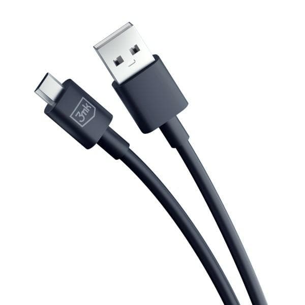 3MK Hyper USB-A till Micro USB-kabel, 1,2 m, 5 V, 2,4 A, svart