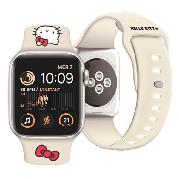 Hello Kitty silikone rem Kitty Head til Apple Watch 38/40/41mm, beige